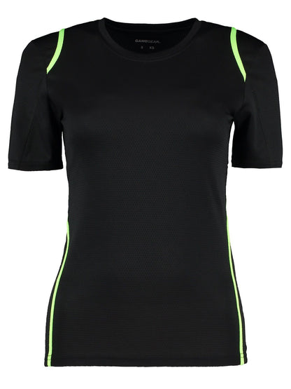 T-Shirt Cooltex Women Kustom Kit Black/Fluorescent Lime