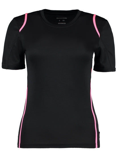 T-Shirt Cooltex Women Kustom Kit Black/Fluorescent Pink