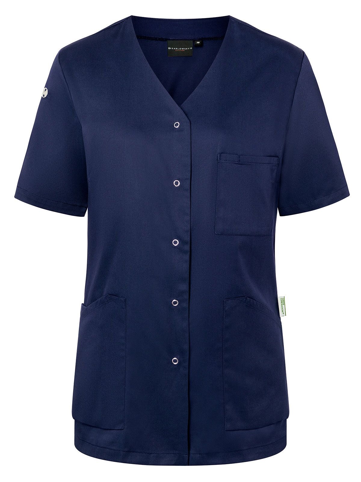 Ladies Work Smock With Press Studs - Essential Karlowsky Navy