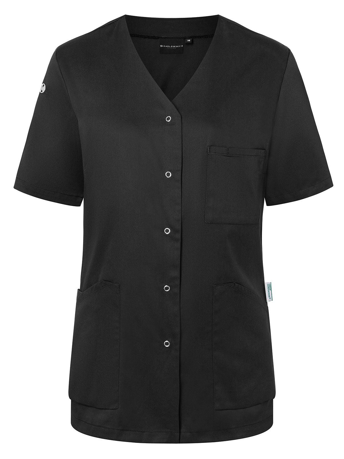 Ladies Work Smock With Press Studs - Essential Karlowsky Black