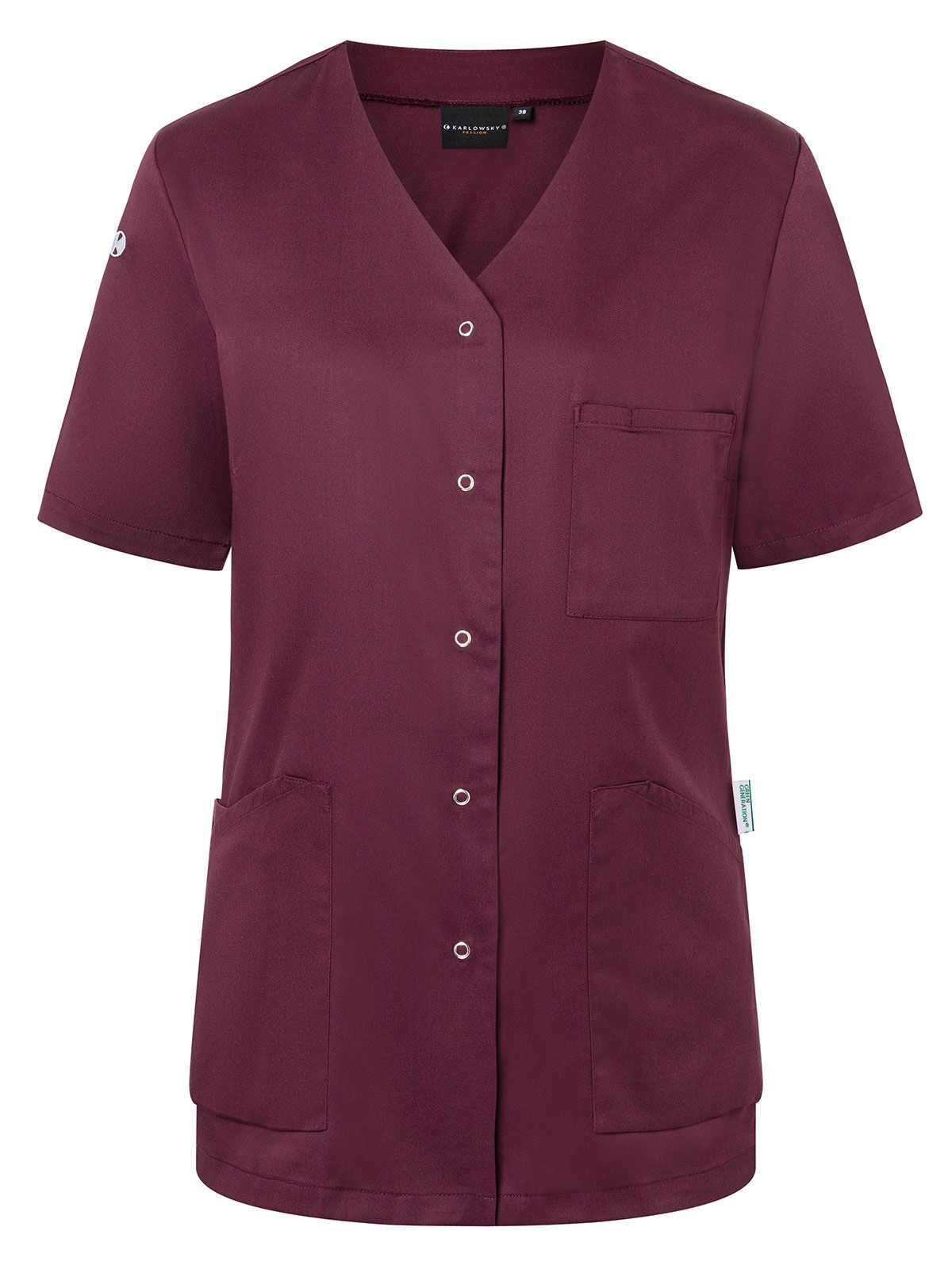 Ladies Work Smock With Press Studs - Essential Karlowsky Aubergine