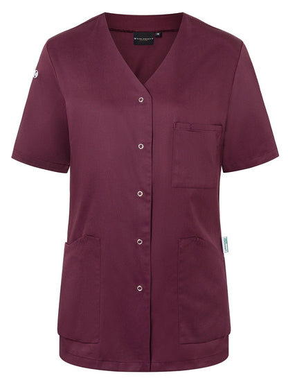 Ladies Work Smock With Press Studs - Essential Karlowsky Aubergine