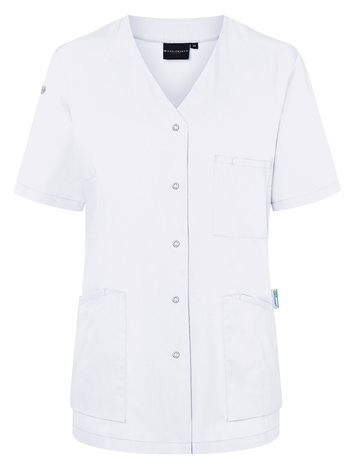Ladies Work Smock With Press Studs - Essential Karlowsky White