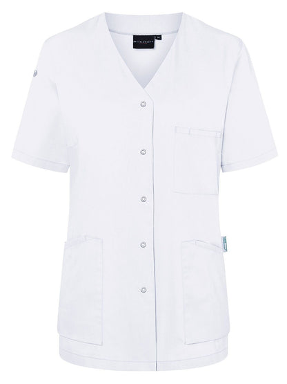 Ladies Work Smock With Press Studs - Essential Karlowsky White