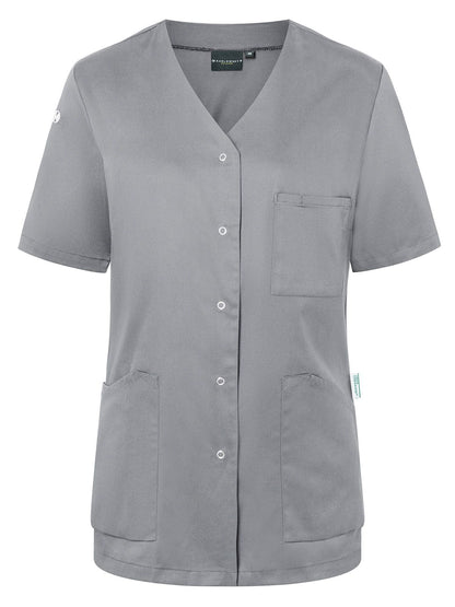 Ladies Work Smock With Press Studs - Essential Karlowsky Platinum Grey