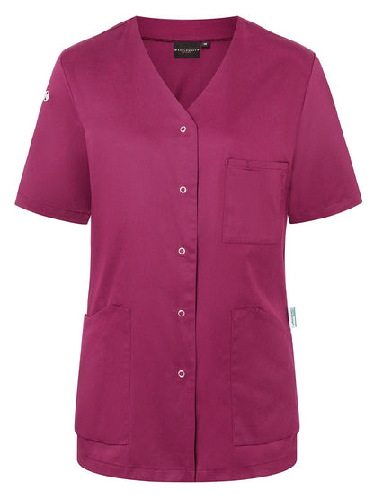 Ladies Work Smock With Press Studs - Essential Karlowsky Fuchsia