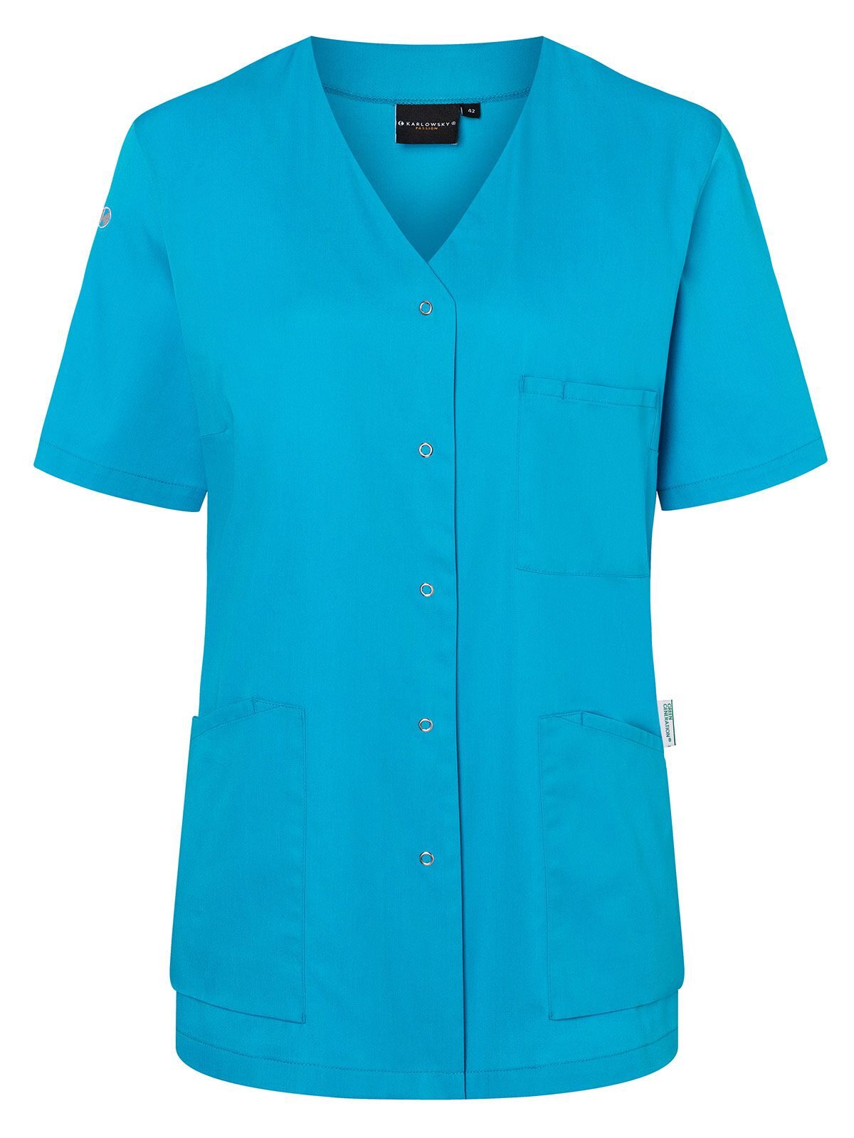 Ladies Work Smock With Press Studs - Essential Karlowsky Pacific Blue