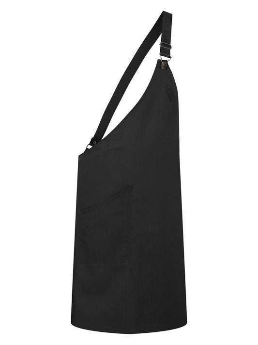 Asymmetrical Bib Apron with Pocket Karlowsky Black