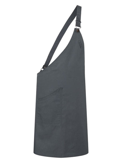 Asymmetrical Bib Apron with Pocket Karlowsky Anthracite