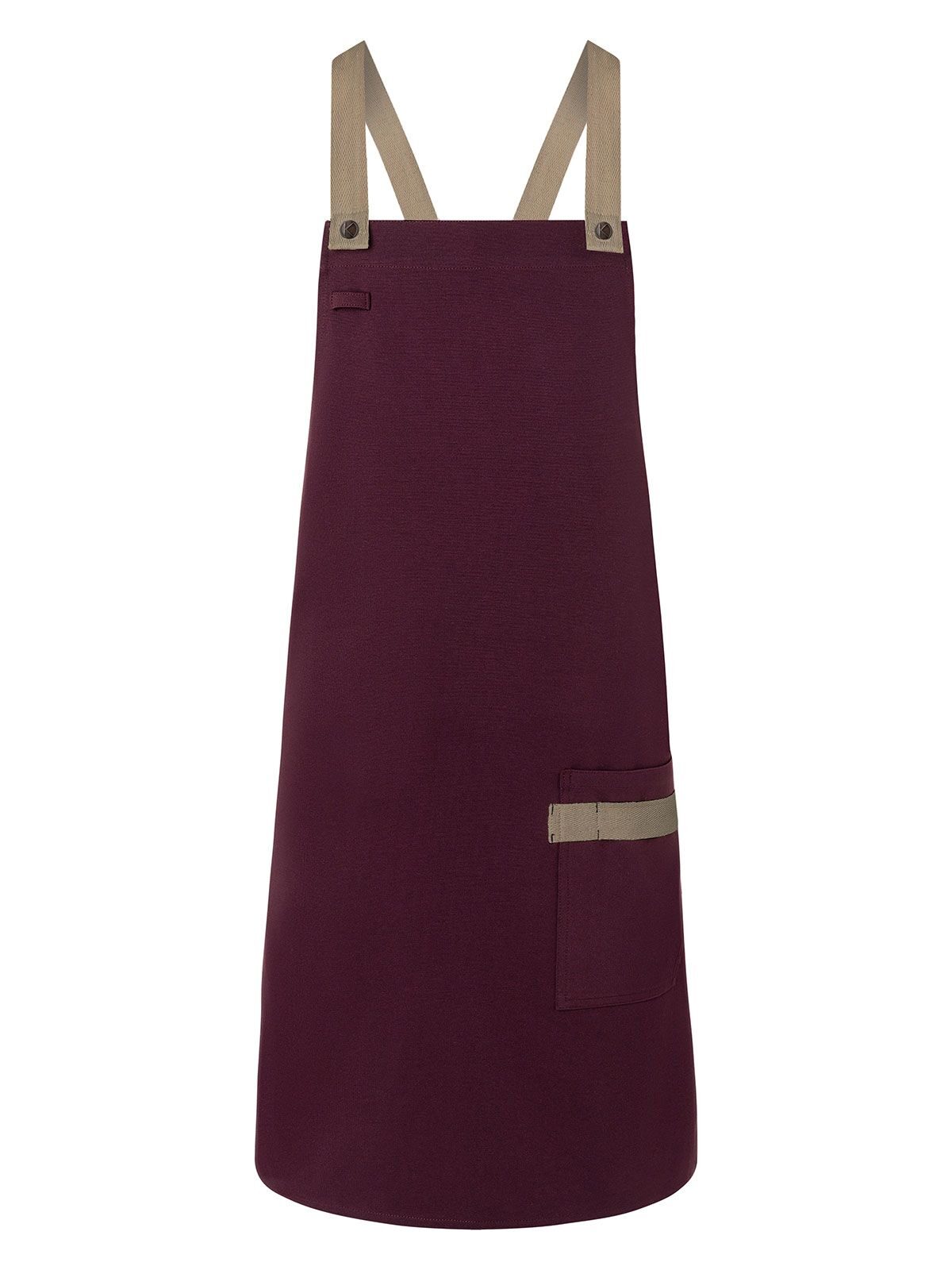 Bib Apron With Crossed Ribbons Karlowsky Aubergine