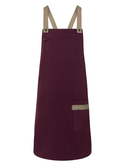 Bib Apron With Crossed Ribbons Karlowsky Aubergine
