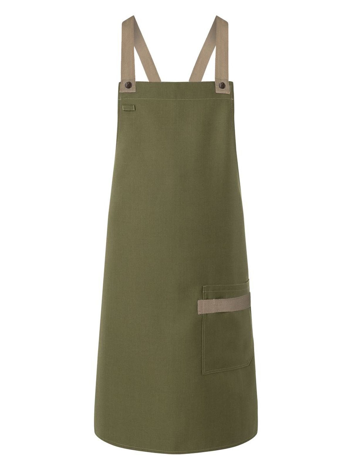 Bib Apron With Crossed Ribbons Karlowsky Moss Green