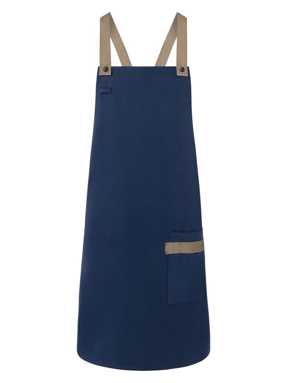 Bib Apron With Crossed Ribbons Karlowsky Steel Blue