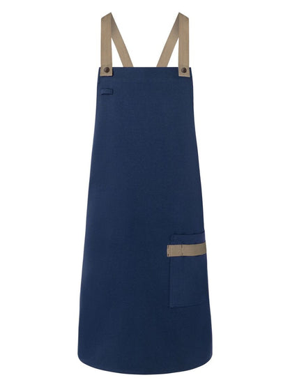 Bib Apron With Crossed Ribbons Karlowsky Steel Blue