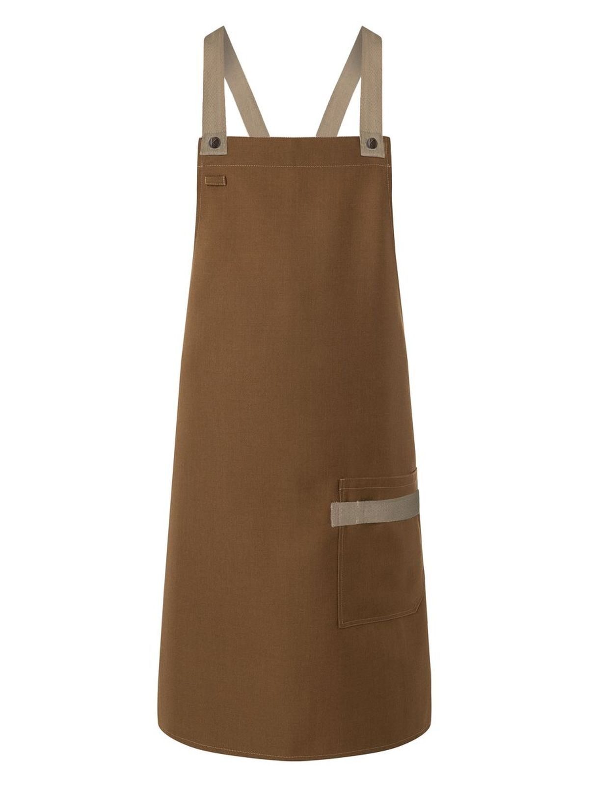 Bib Apron With Crossed Ribbons Karlowsky Cinnamon