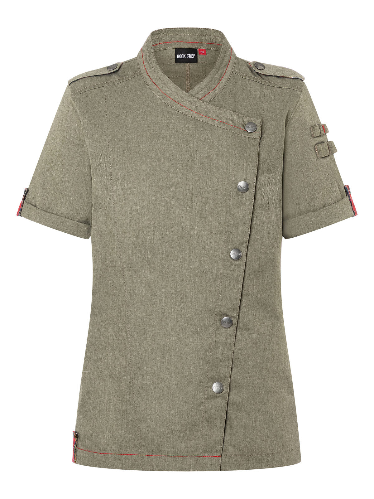 Giacca da cuoco da donna a maniche corte ROCK CHEF®-Stage2 Karlowsky Vintage Moss Green