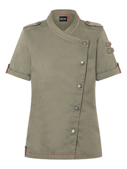 Giacca da cuoco da donna a maniche corte ROCK CHEF®-Stage2 Karlowsky Vintage Moss Green