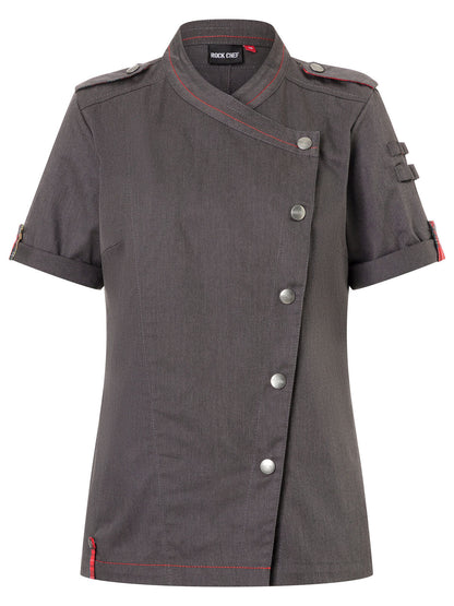 Giacca da cuoco da donna a maniche corte ROCK CHEF®-Stage2 Karlowsky Vintage Black