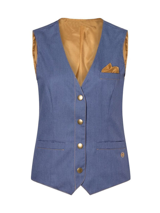 Ladies' Waistcoat Jeans-Style Karlowsky Vintage Blue