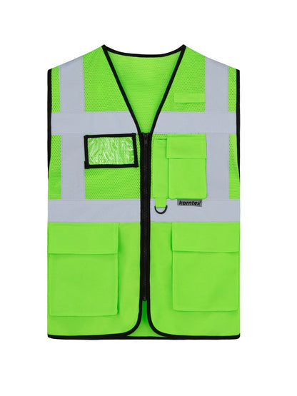Mesh Multifunctional Safety Vest „Athens“ Korntex Lime Green