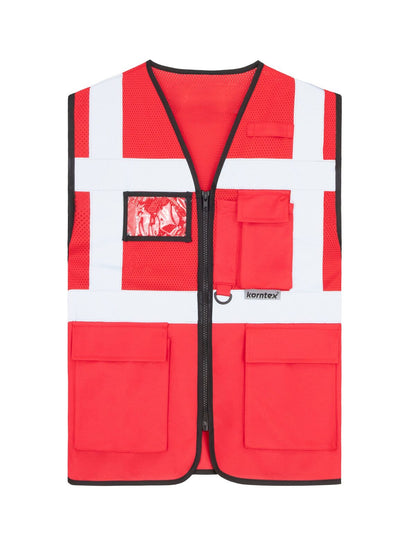 Mesh Multifunctional Safety Vest „Athens“ Korntex Red