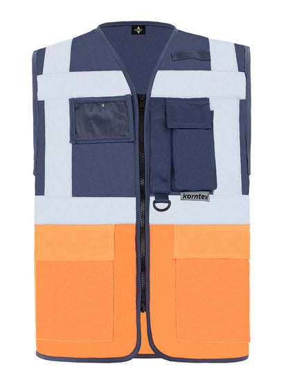Multi Functional Vest 'Berlin' Korntex Navy/Orange