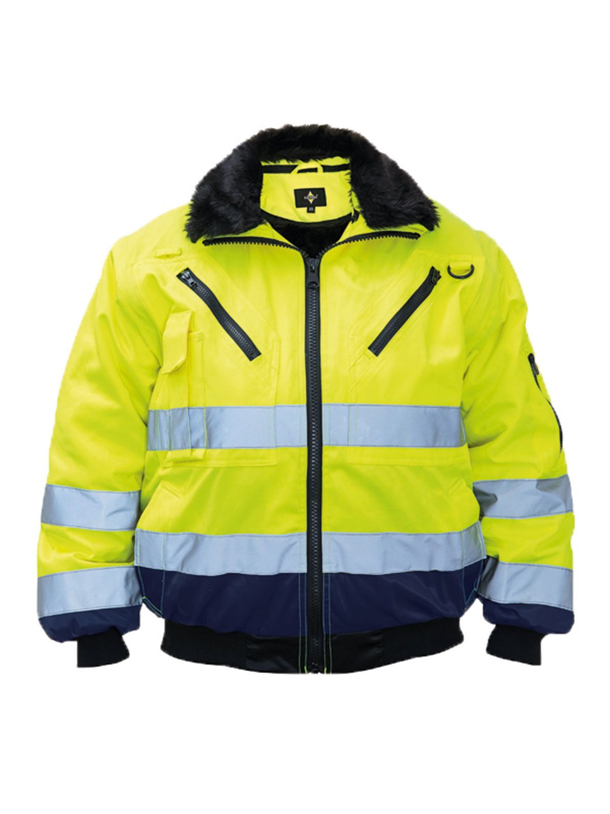 Hi-Vis Pilot Jacket 'Oslo' Korntex Yellow/Navy