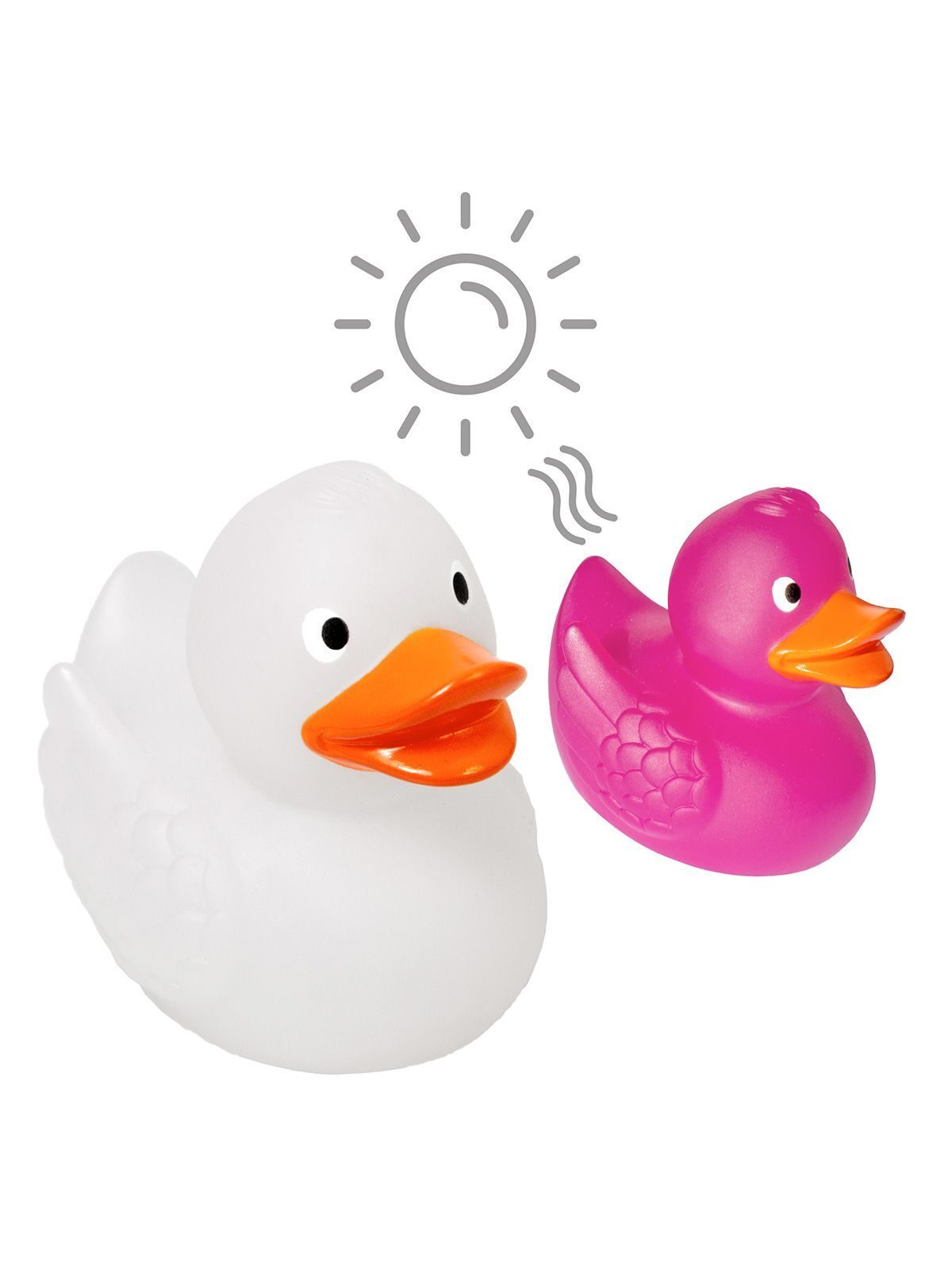 Squeaky duck, colour changing UV MBW White/Pink