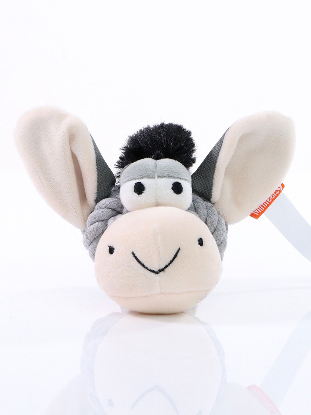 Dog toy knotted animal donkey MBW Grey