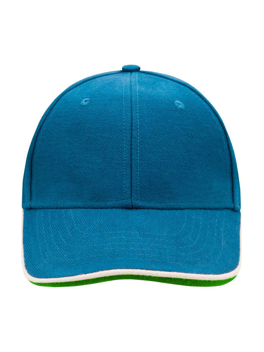6 Panel Double Sandwich Cap Daiber Azur/White/Green