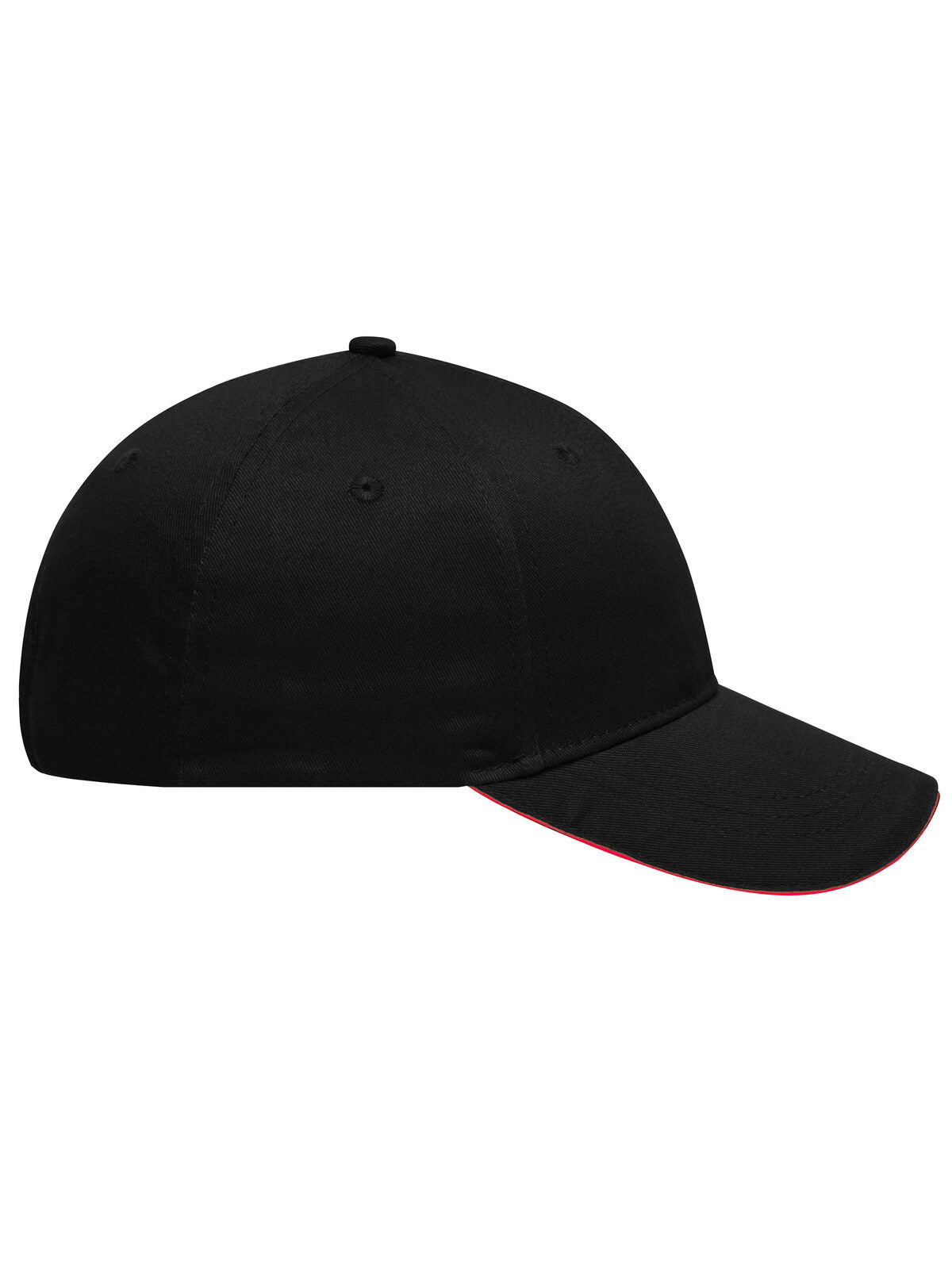 6 panel sandwich cap with brushed surface Daiber Black/Red