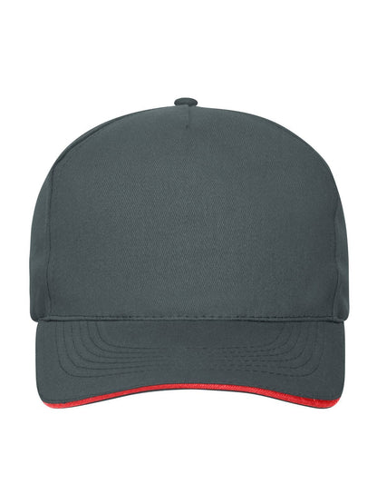 5 Panel Sandwich Cap Bio Cotton Daiber Graphite/Red