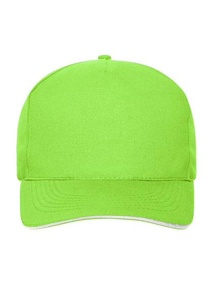 5 Panel Sandwich Cap Bio Cotton Daiber Lime-Green/White