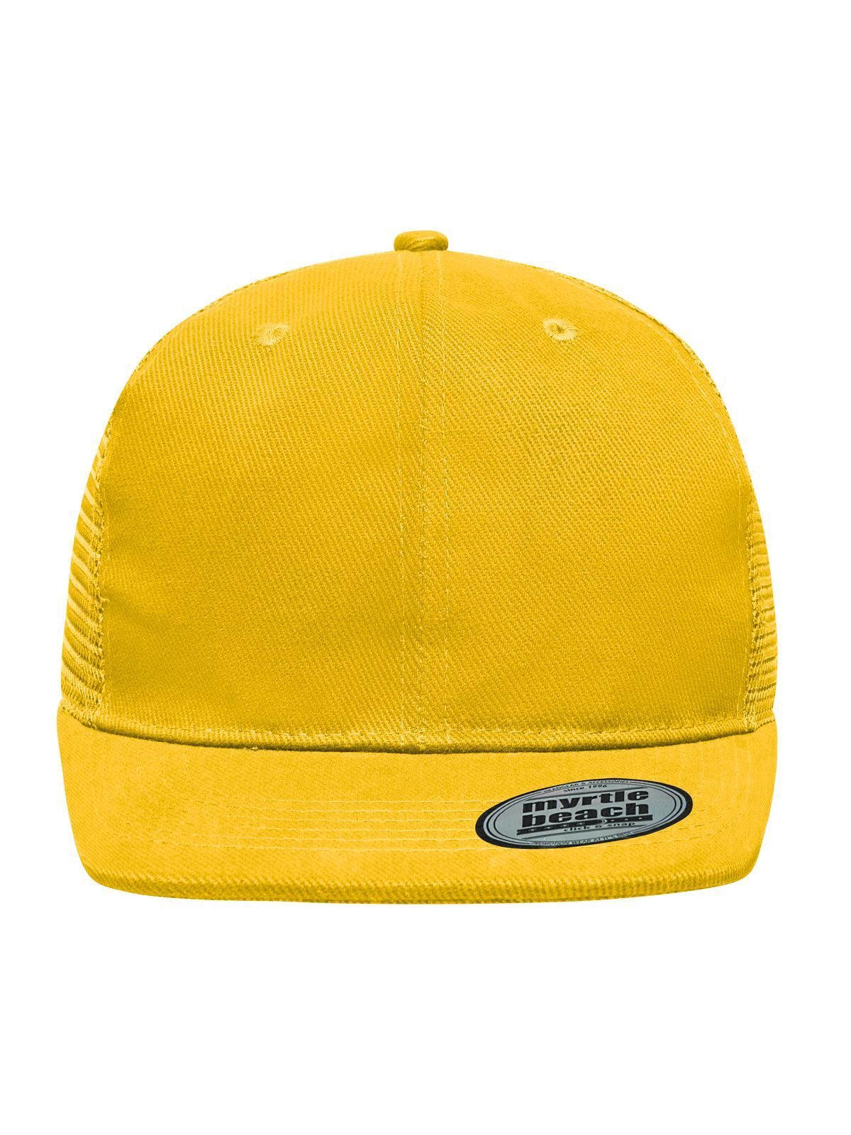 6 Panel Flat Peak Cap Daiber Gold-Yellow