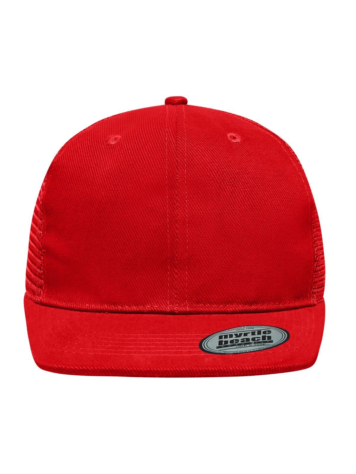 6 Panel Flat Peak Cap Daiber Red