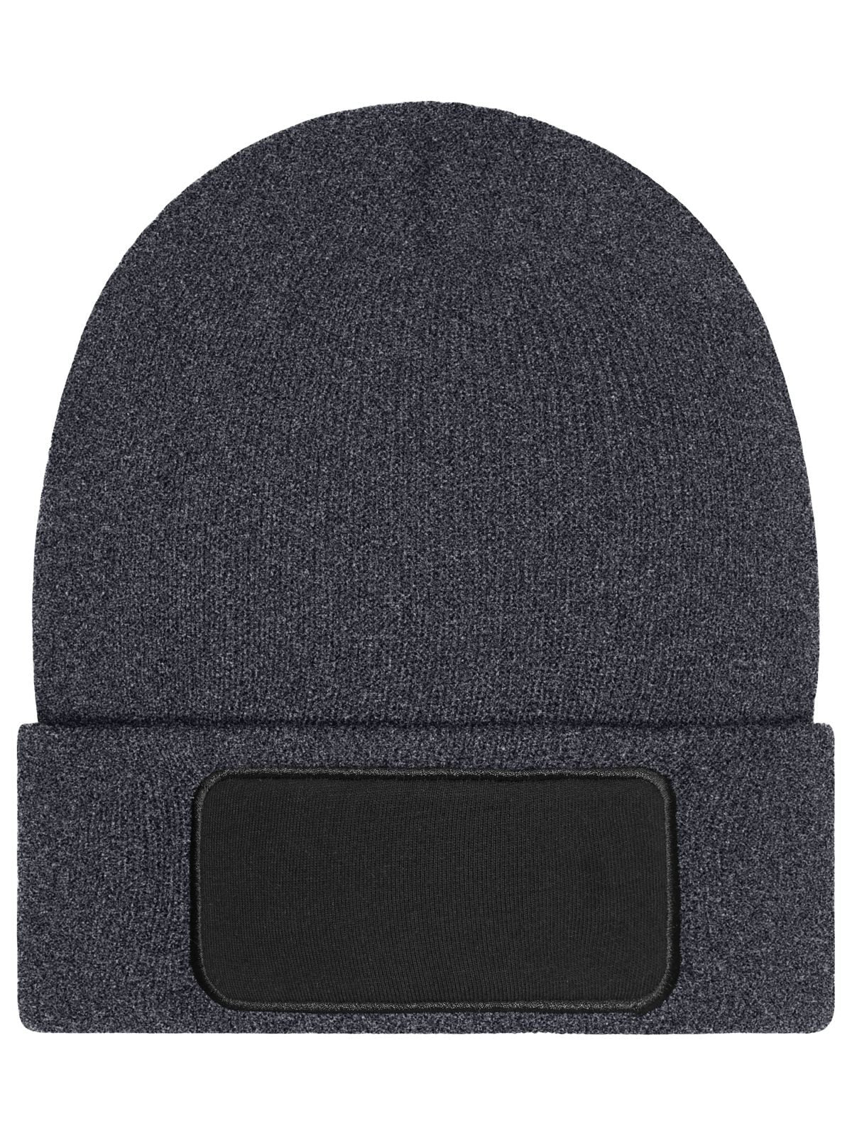 Beanie with Patch - Thinsulate Daiber Dark-Grey Melange