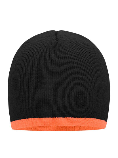 Beanie with Contrasting Border Daiber Black/Orange