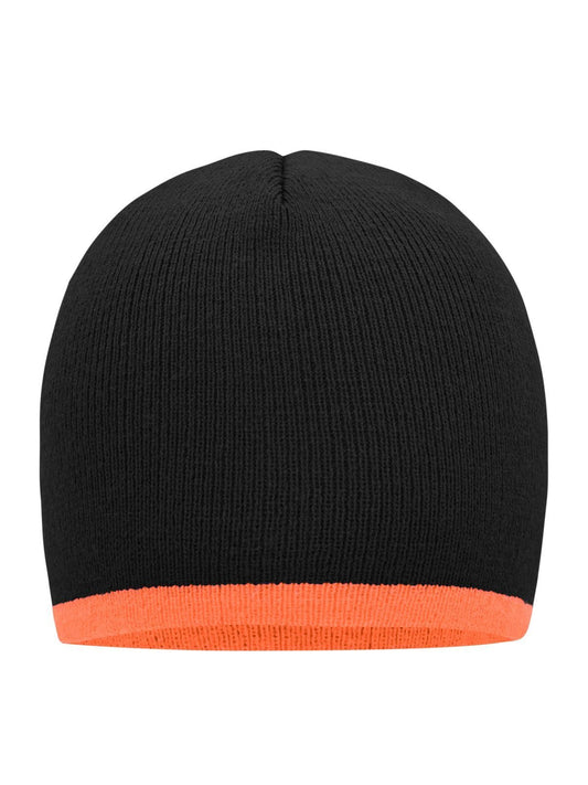 Beanie with Contrasting Border Daiber Black/Orange
