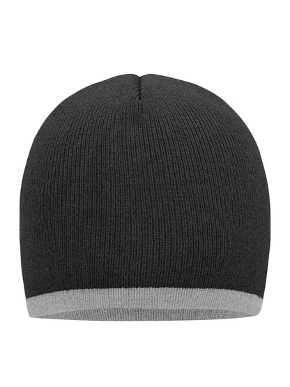 Beanie with Contrasting Border Daiber Grey-Melange/Light-Grey-Melang
