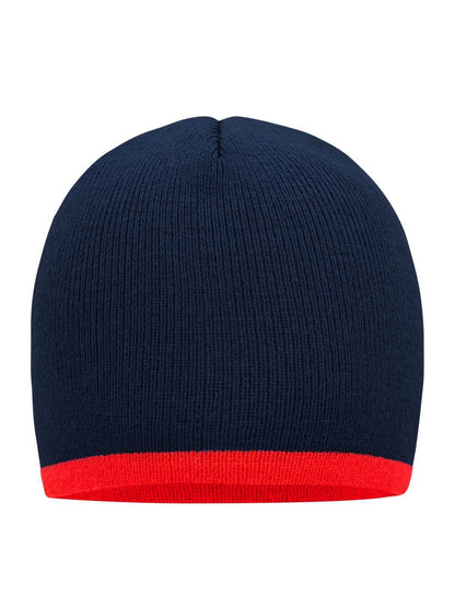 Beanie with Contrasting Border Daiber Navy/Red