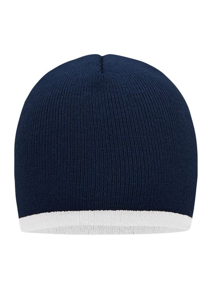 Beanie with Contrasting Border Daiber Navy/White