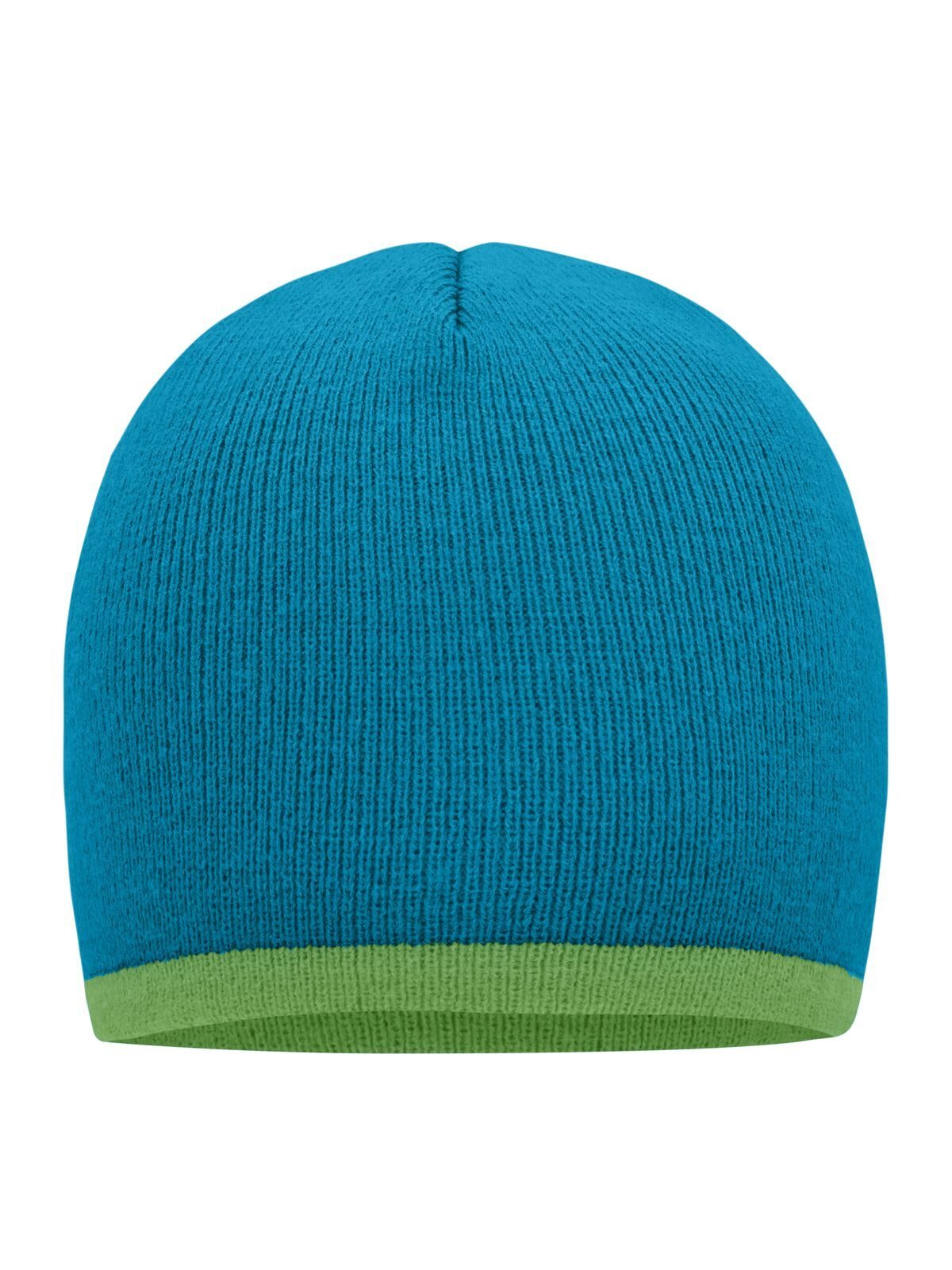 Beanie with Contrasting Border Daiber Turquoise/Lime-Green