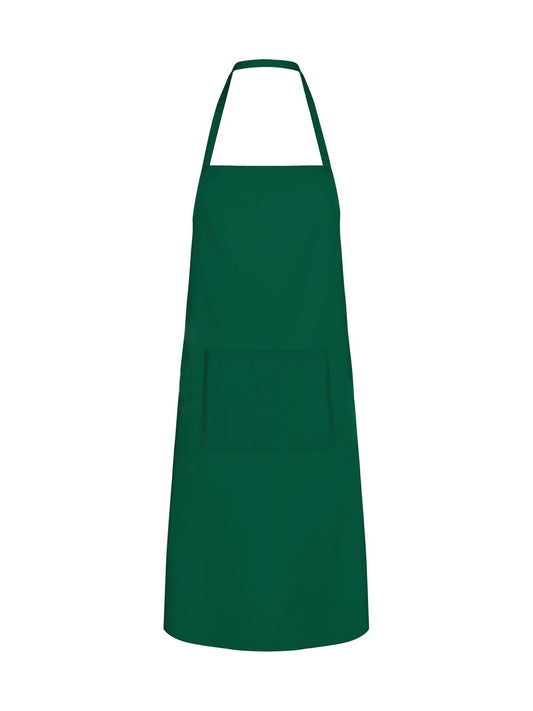 Basic Apron with Pocket Black Spider Bottle Green