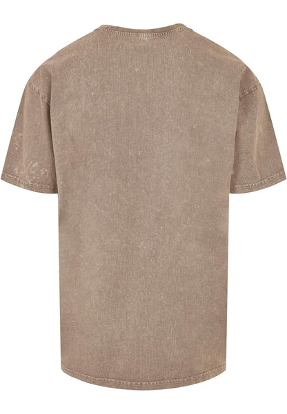 Brandalised - Barcode Leopard Acid Washed Oversize Tee