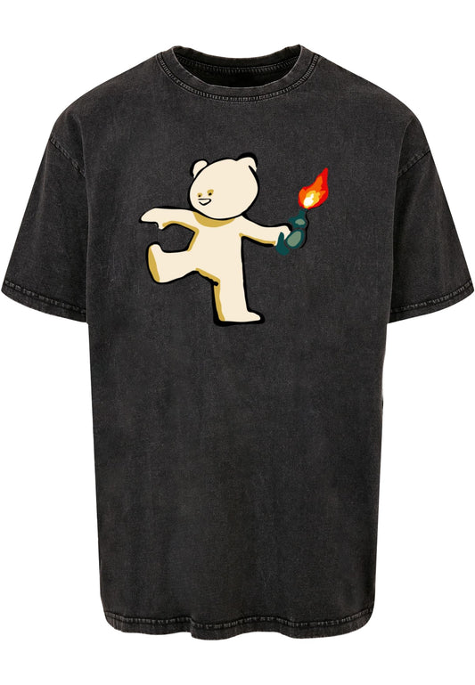 Brandalised - Molotov Teddy Acid Washed Oversize Tee