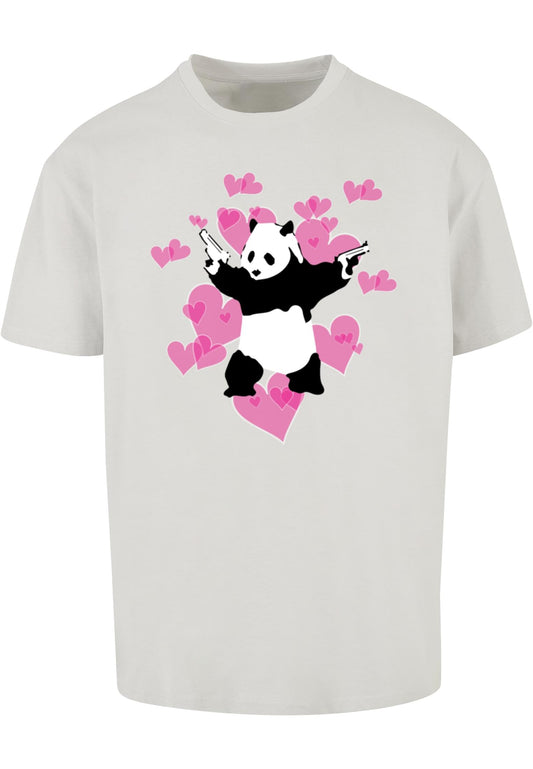 Brandalised - Panda Guns With Hearts Heavy Oversize Tee