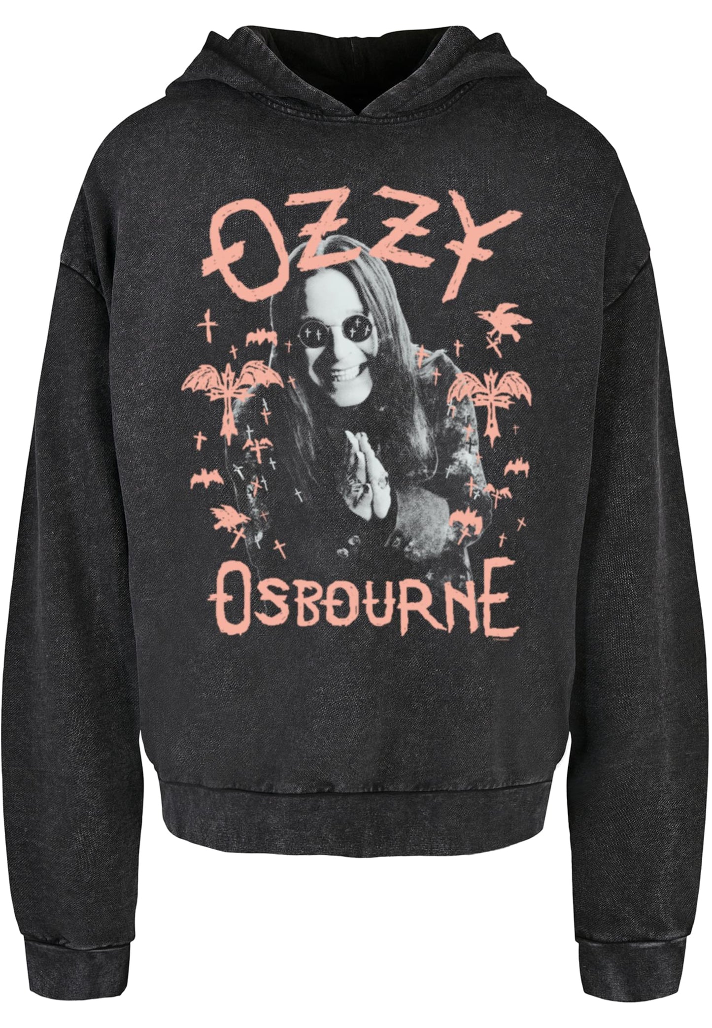Ozzy Osbourne - Pink Bat Acid Washed Oversize Hoody