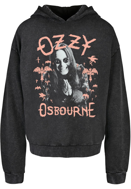 Ozzy Osbourne - Pink Bat Acid Washed Oversize Hoody