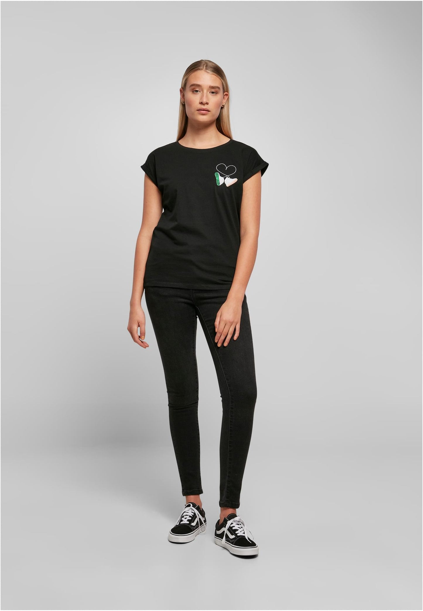 Ladies Kicks Love Extended Shoulder Tee