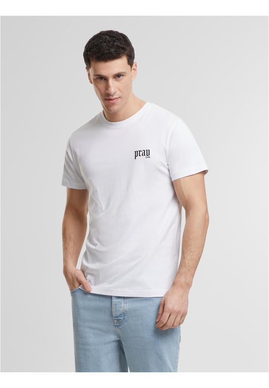 Pray Old English Wording EMB Tee